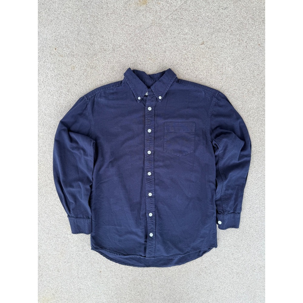 Cherokee Button Down Kids L Shirt  - Navy Blue Long Sleeve Cotton